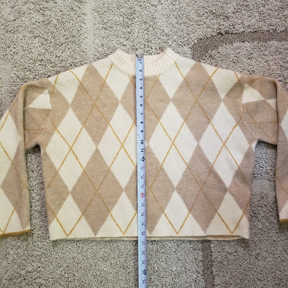 Lulus Collegiate Cutie Ivory Multi Argyle Sweater - Picture 8 of 9